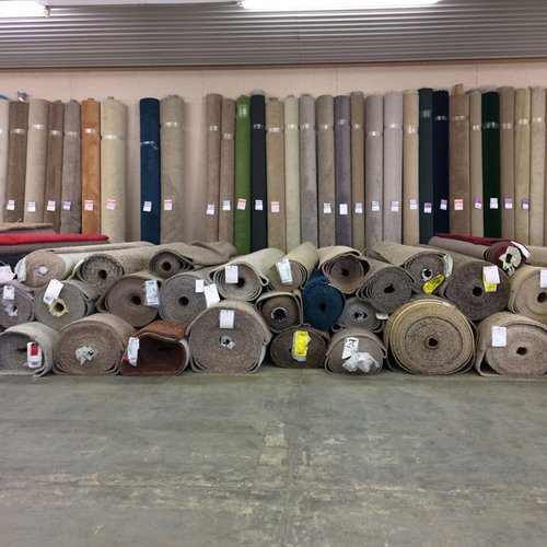 Carpet rolls in showroom at Wilmington Carpets in the Wilmington, OH area