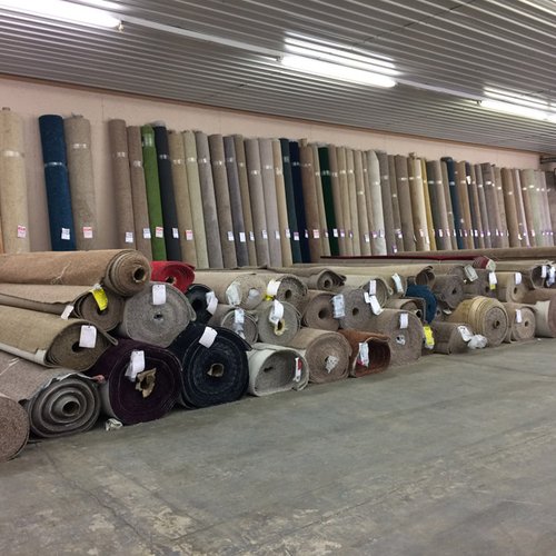 Carpet rolls in showroom at Wilmington Carpets in the Wilmington, OH area